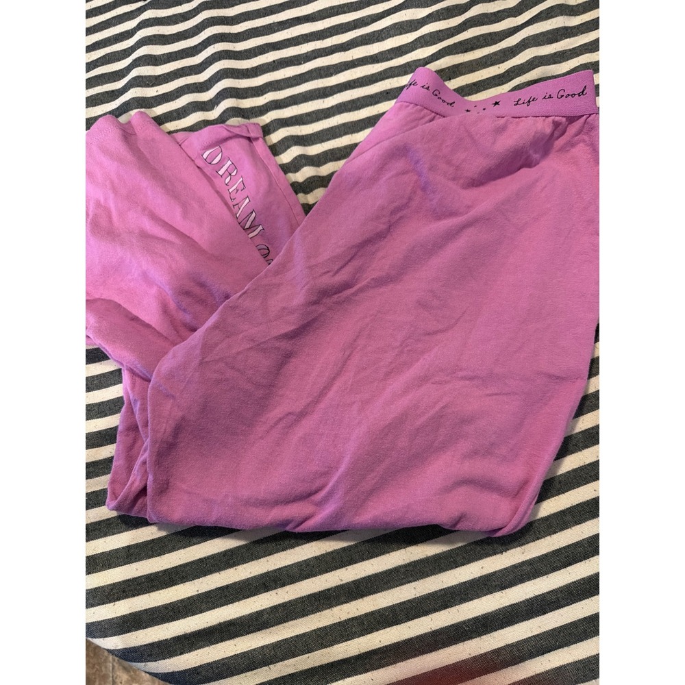 Life is Good Womens Purple Dream On Cotton Pajama Pants Sleep Bottoms Small S